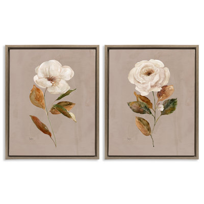 Ensemble de 2 toiles flottantes encadrées de style rustique Rose Blooms, design par Livi Finn