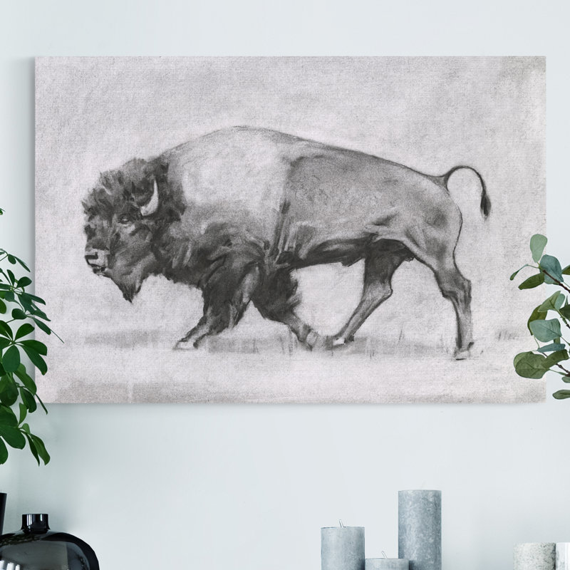 « Wild bison Study II », reproduction d’art sur toile tendue, H 48 po x l 32 po x P 1 po