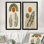 Art mural moderne orange et vert - formes modernes Mid-Century 2 pièces