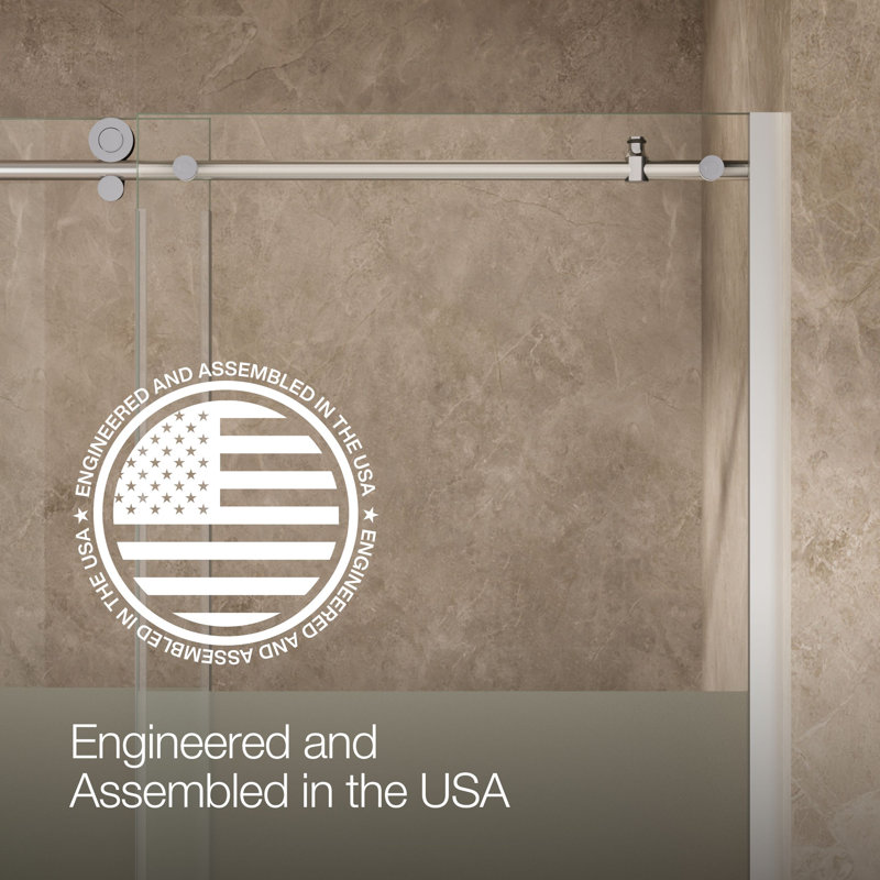Composed 78 In. Sliding Shower Door With 3/8 In.-Thick Glass, Silver