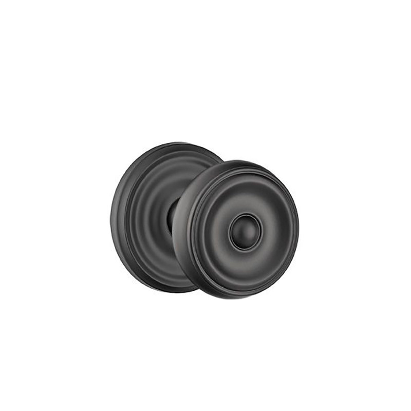 Ensemble de boutons de passage Emtek avec rosette régulière et bouton Waverly, Dos plat