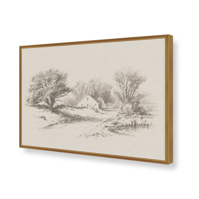 Cottage Pencil Drawing I By William Bartholomew Art Print