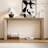 60" Modern Farmhouse Console Table With 2 Concealed Drawers, Waterfall Design Entryway Table With Thickened Legs & Rustic Wood Grain For Living Room, Entryway & Hallway-649482510