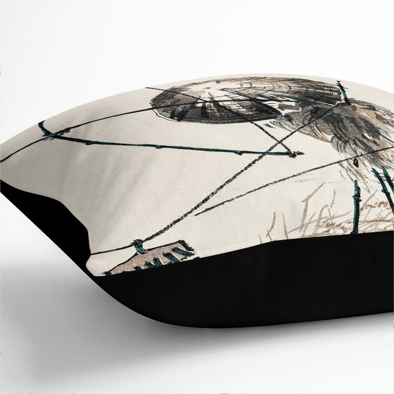 Square Throw Cushion, Black, 55cm H x 55cm W x 20cm D