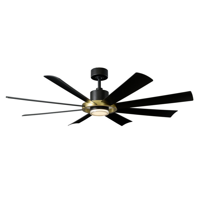 Aura 8 - Blade Indoor/Outdoor Smart Ceiling Fan with Adjustable CCT 2700K-3000K-4000K-5000K LED Light Kit and Remote Control Included, Works With Alexa and iOS or Android App