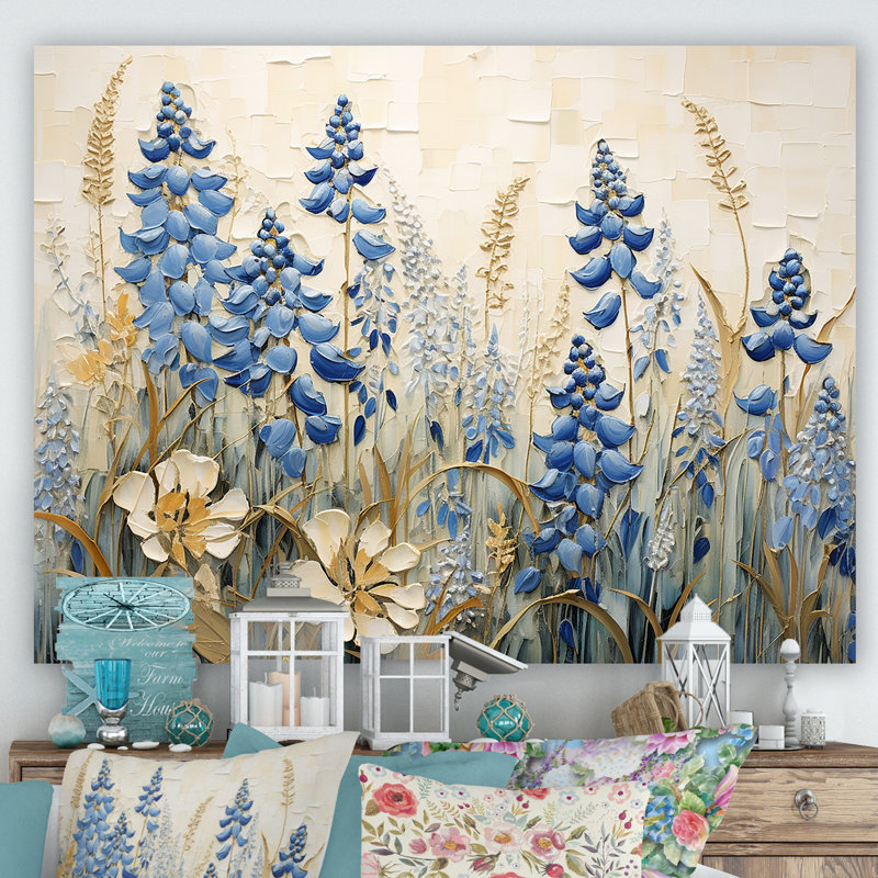 «Blue Bonnets Field Tranquility I», reproduction sur toile, H 24 po x l 32 po x P 1 po