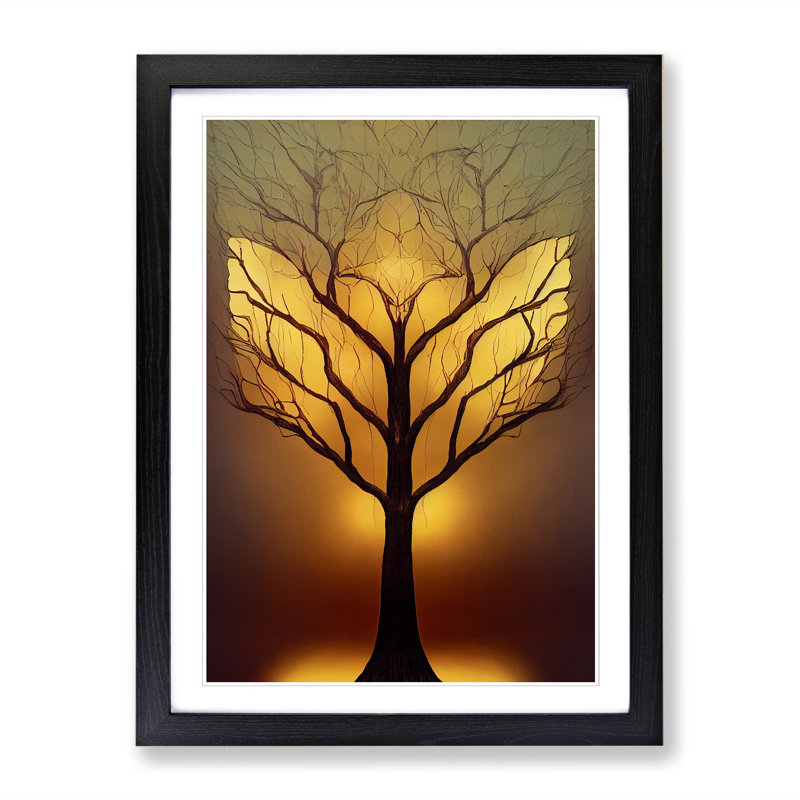 Ornate Tree Vol.2 - Picture Frame Print, Black, 64cm H x 46cm W x 2cm D