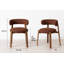 Upholstered Curved Back Wood-look Metal Frame 2pc Dining Chairs-115715465-115715466