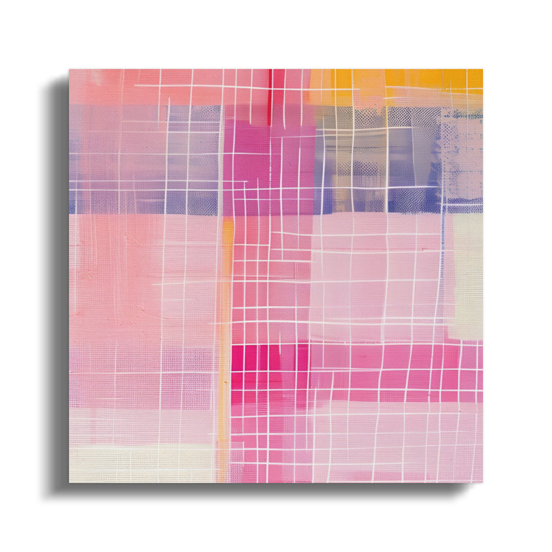 Abstract Grid Canvas Wall Art, Yellow Wall Decor, Modern Art Print, Geometric Artwork, Contemporary Home Decor, Ready to Hang