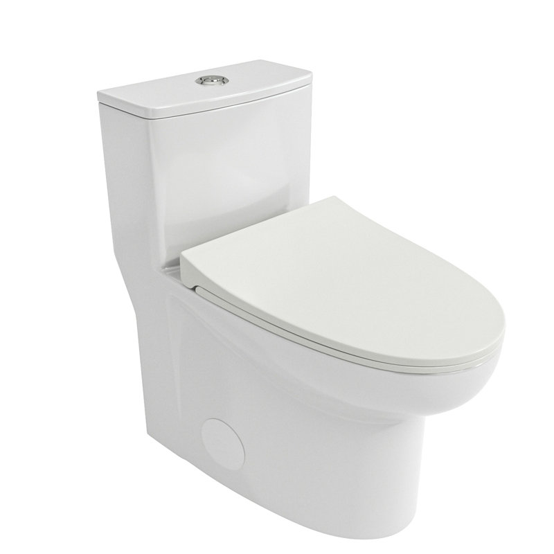 Toilette en céramique une pièce avec double chasse d'eau et traitement de surface hygiénique avec une longue durée de vie de l'eau