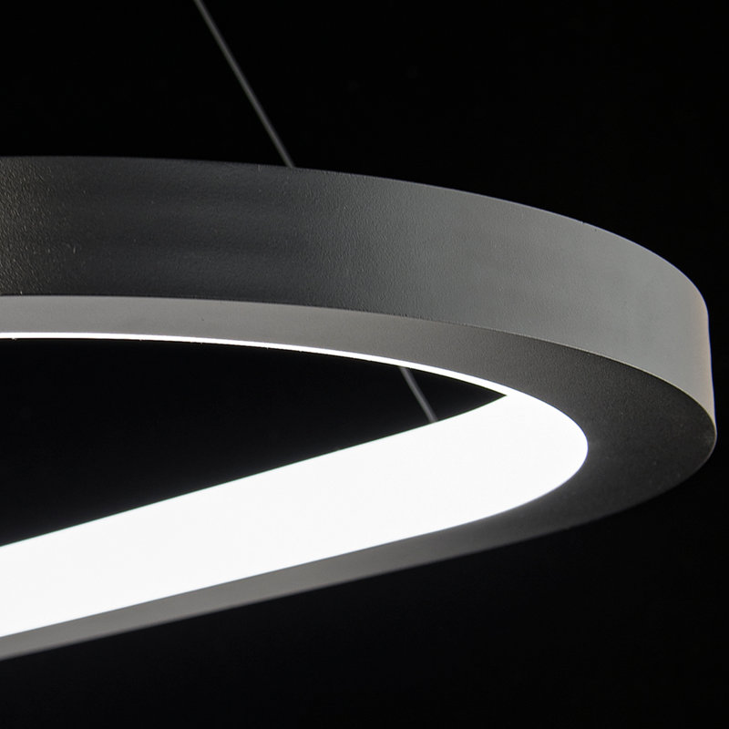 Racetrack 1 - Light LED Kitchen Island Pendant, Black, 3000K