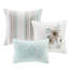 Ensemble de courtepointe en coton 6 pièces, double / grand, imprimé floral et géométrique, motif magnétique double / grand avec 3 coussins-128128256