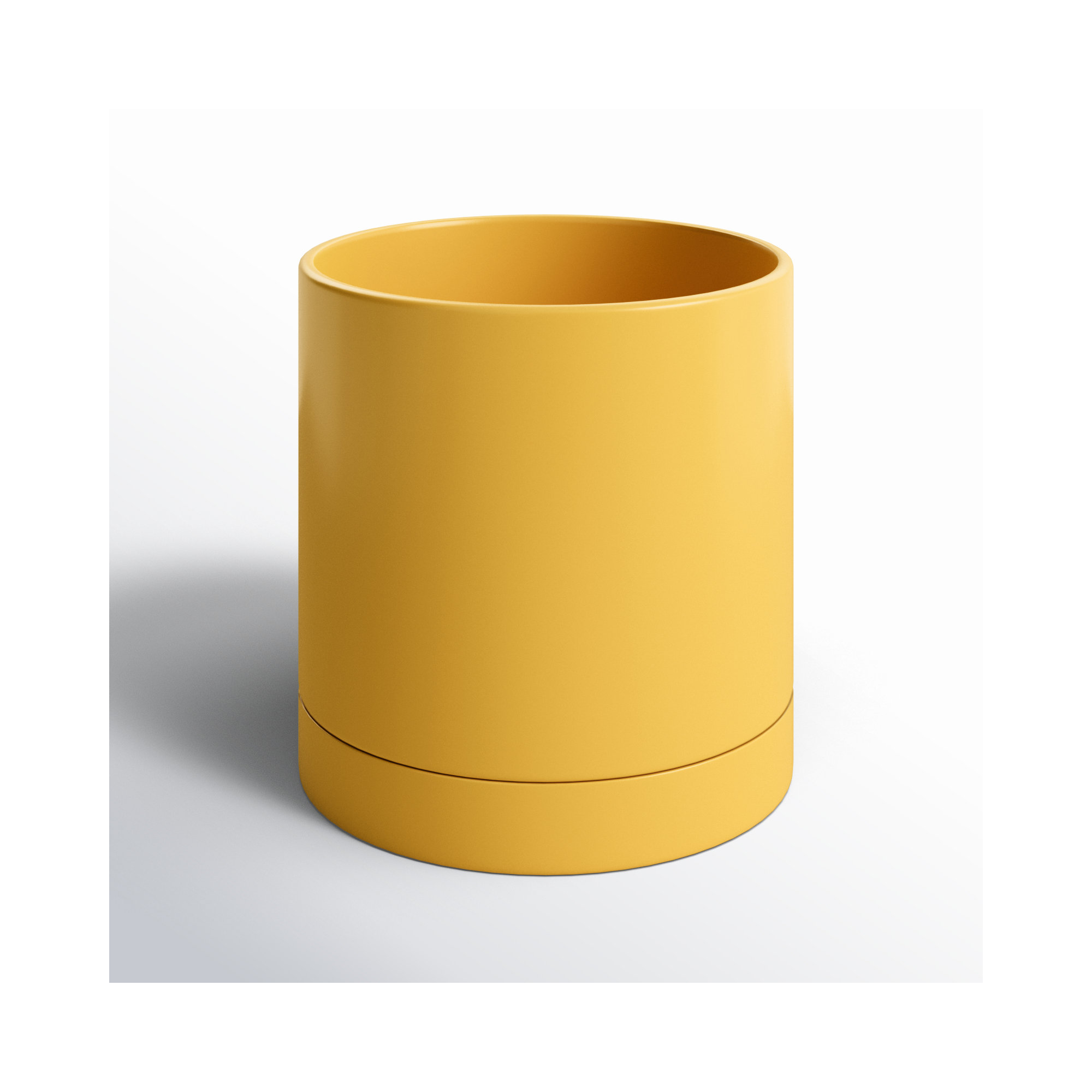 Carlotta Ceramic Pot Planter, 7" H x 7" W x 7" D, Ochre