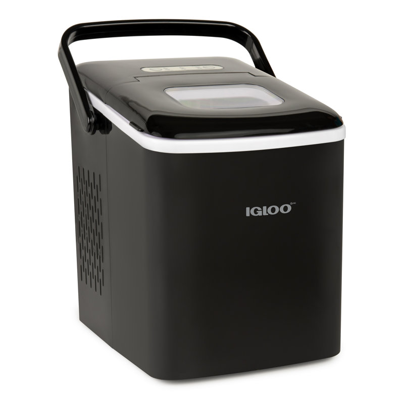 Machine à glaçons de comptoir automatique autonettoyante de 26 livres avec poignée Igloo, Noir
