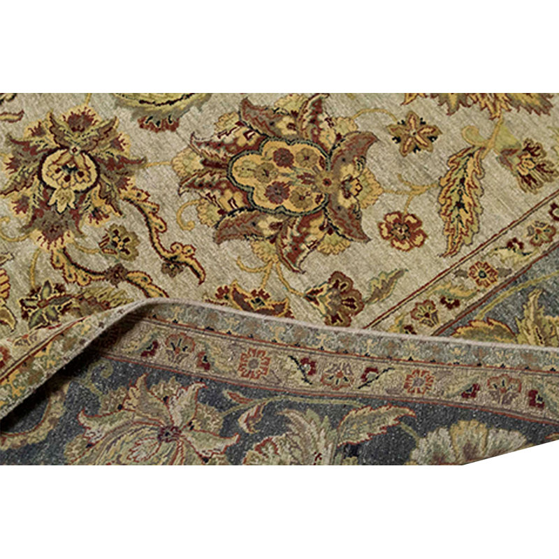 Tapis gris et noir noué à la main de haute qualité