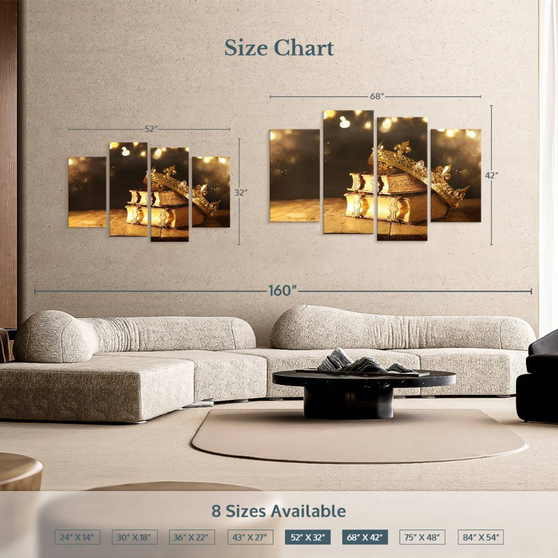 Kerner Crown On Books, 42" H x 68" W