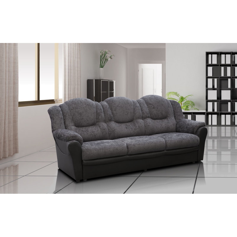 Texas 3 Seater Sofa, Grey/Black
