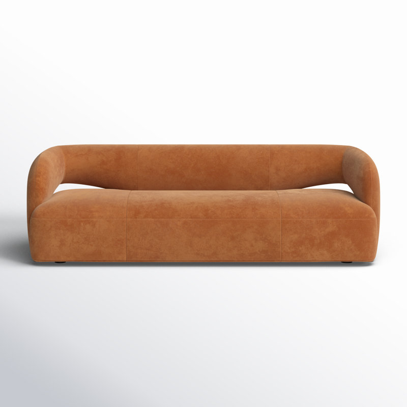 Mazie Sofa, Nubuck Cognac Top Grain Leather