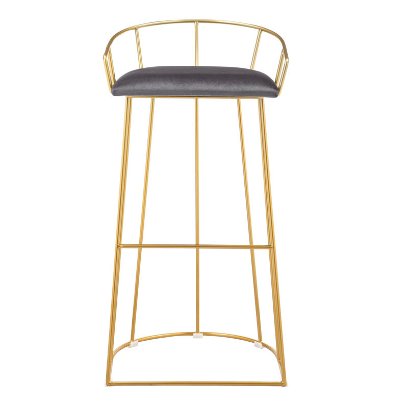Jillian Upholstered Counter Stool with Metal Frame, Bar Stool (30.5" Seat Height), Gray