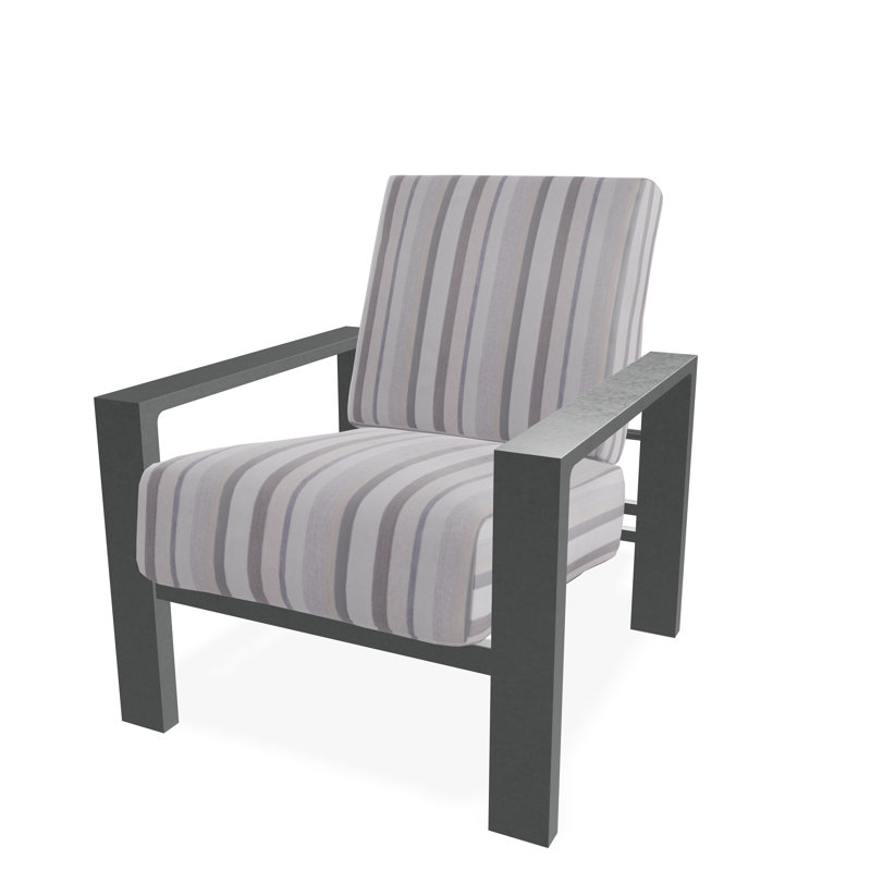Chaise avec accoudoirs à coussin profond Larssen, Graphite, Colombe sensorielle