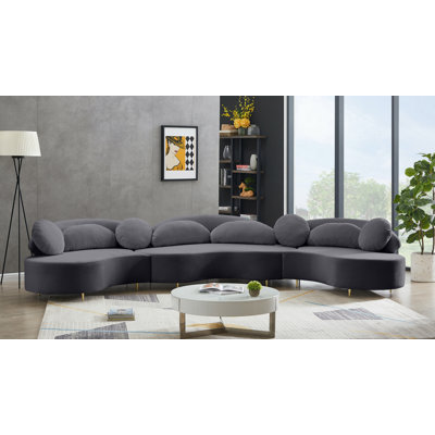 Enton Velvet Sectional Symmetrical