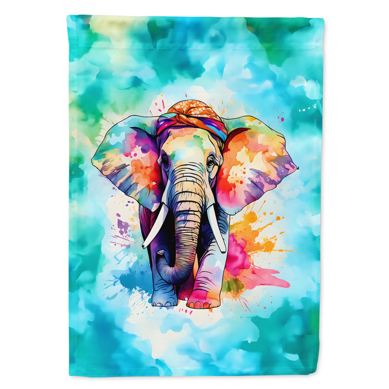 Drapeau de maison d'éléphant hippie
