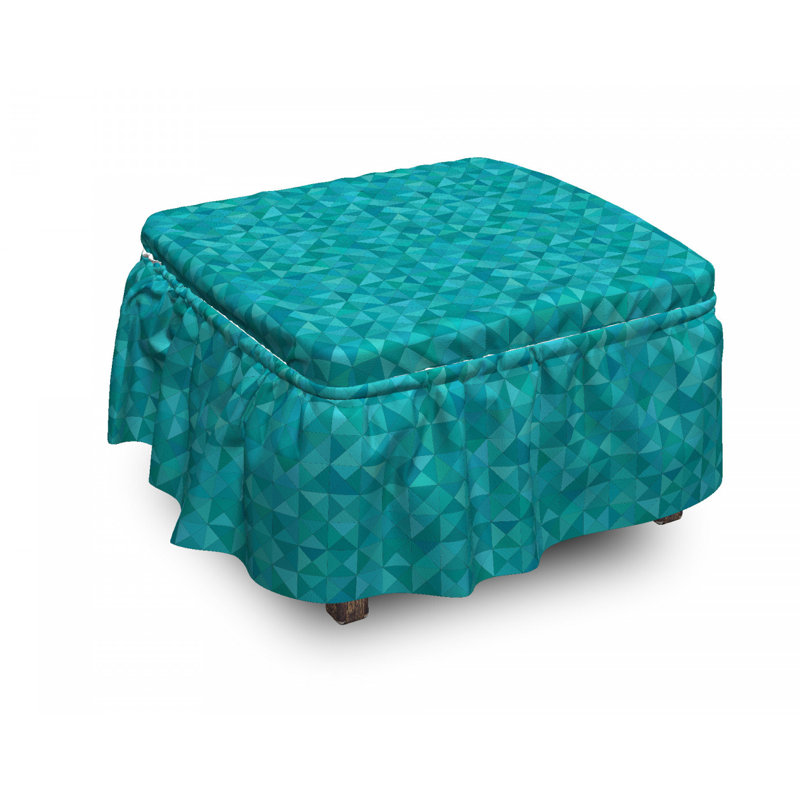 Ensemble de housse pour repose-pieds à coussins carrés modernes 2 pièces triangles