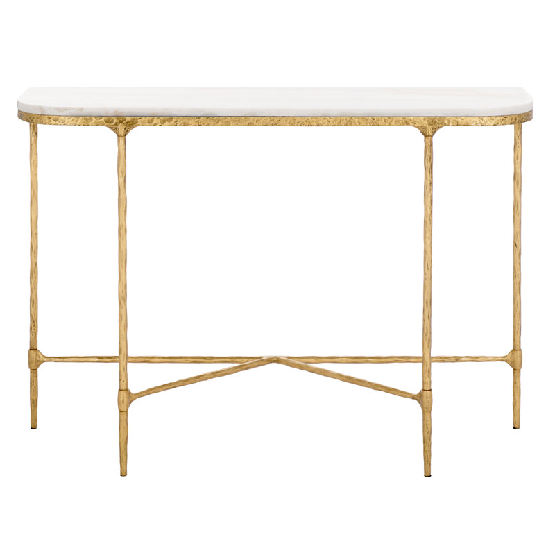 Janowsky Metal Console Table, White
