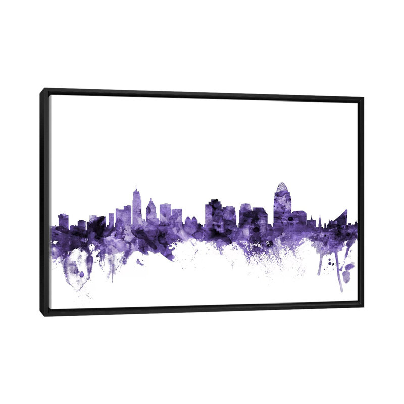 « cincinnati, ohio horizon » par michael tompsett, reproduction d’impression sur toile tendue, H 40 po x l 60 po x P 1,5 po