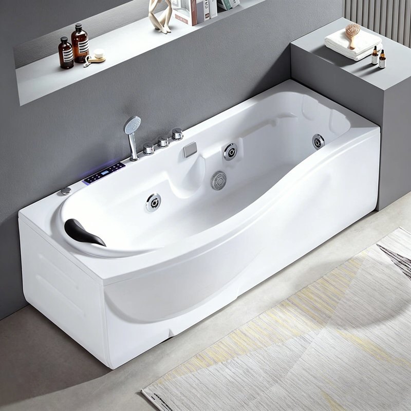 TB6227400190526TB&Size 25.2 " W Floor Mounted Whirlpool Acrylic Bathtub, H 21,65 po x l 53,94 po x P 25,20 po