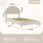 Structure de lit simple avec tête de lit Boucle Arch, revêtement blanc doux, lit à lattes pour enfants, assemblage facile-117331905-117331904