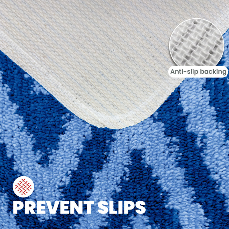 Sedric Polypropylene Plastic Non-Slip Bath Mat, Blue