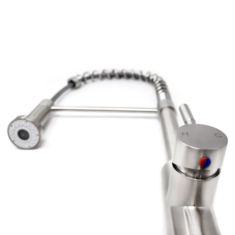 Plumb Tech Pull Down Kitchen Faucet, Brushed Nickel