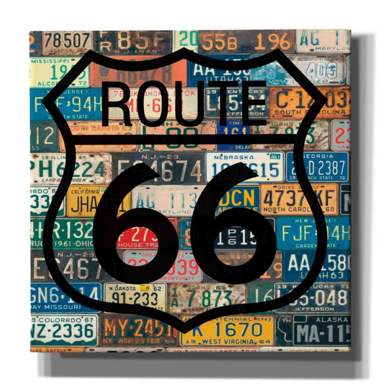 «Garage Sign V» par Studio W, art mural sur toile, H 18 po x l 18 po x P 0,75 po