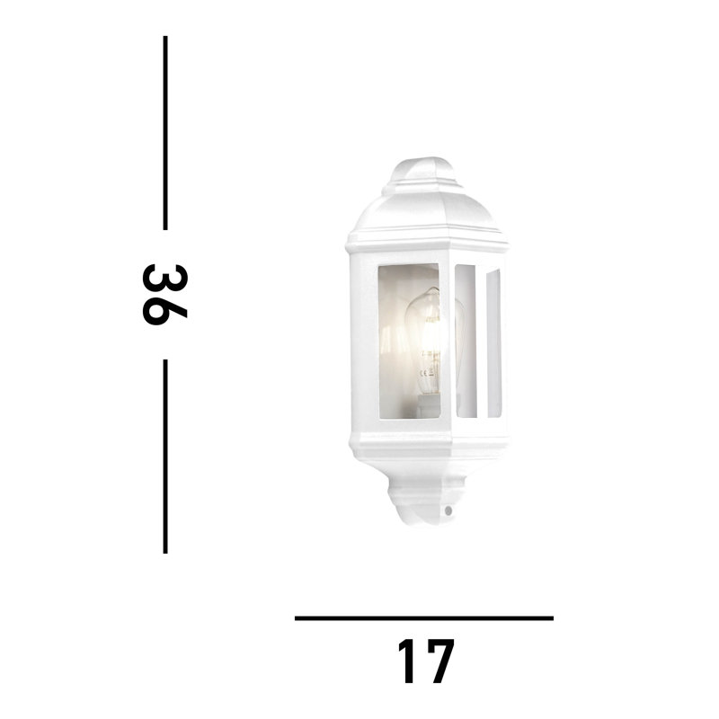 Casady Outdoor Wall Lantern, White
