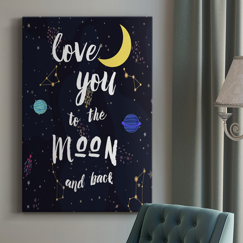 To To To Moon Premium, toile tendue avec châssis - prête à être accrochée, H 27 po x l 16 po x P 1,5 po