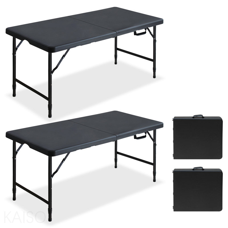 Table de pique-nique pliante et multifonctionnelle de 4 pi pour l'extérieur (ensemble de 2)