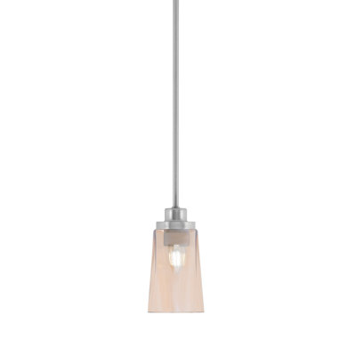 Suspension Alirra Mini, nickel brossé, verre ambré dégradé de 11,4 cm