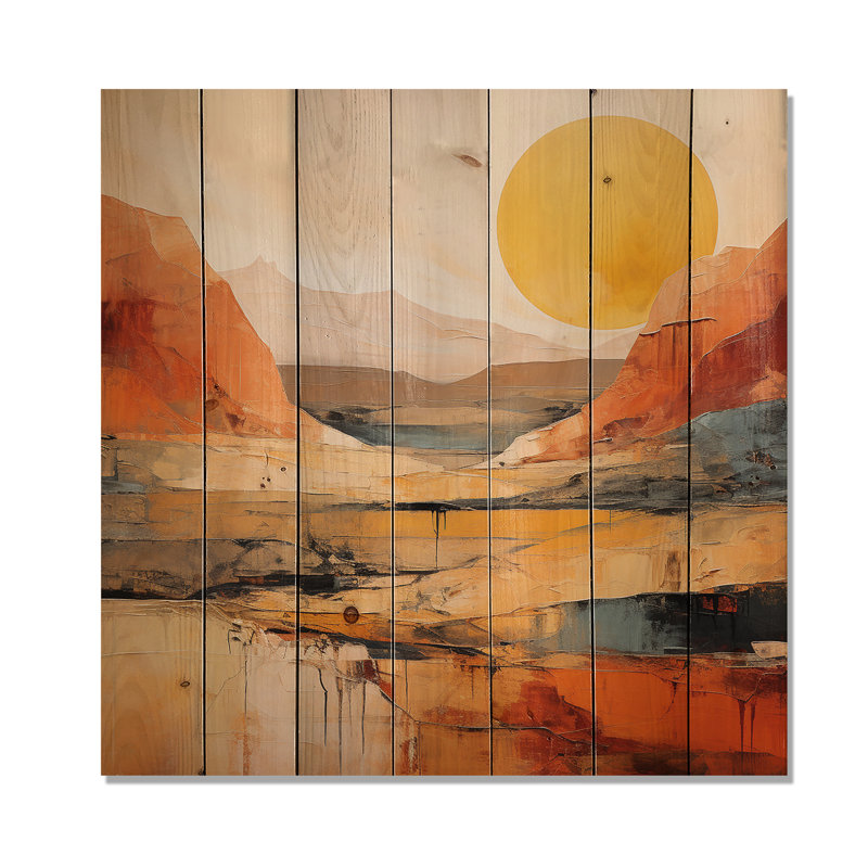 Jashod Bold Landscape Canyon Desert VII sur impression sur bois, H 15 po x l 15 po x P 0,78 po