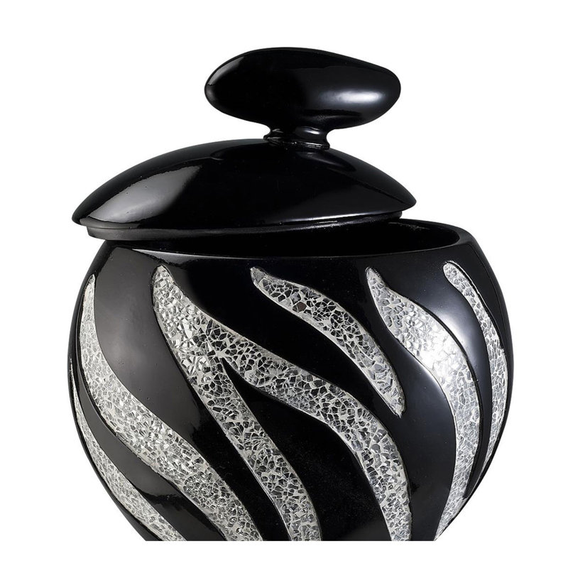 Grande boîte à bijoux en polyrésine 11,5 po, motif zébré