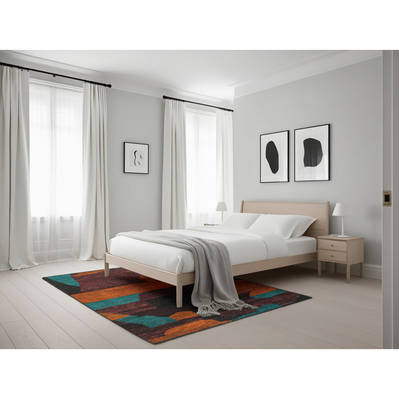 Tapis abstrait moderne 4278, Rectangle 5 pi x 7 pi