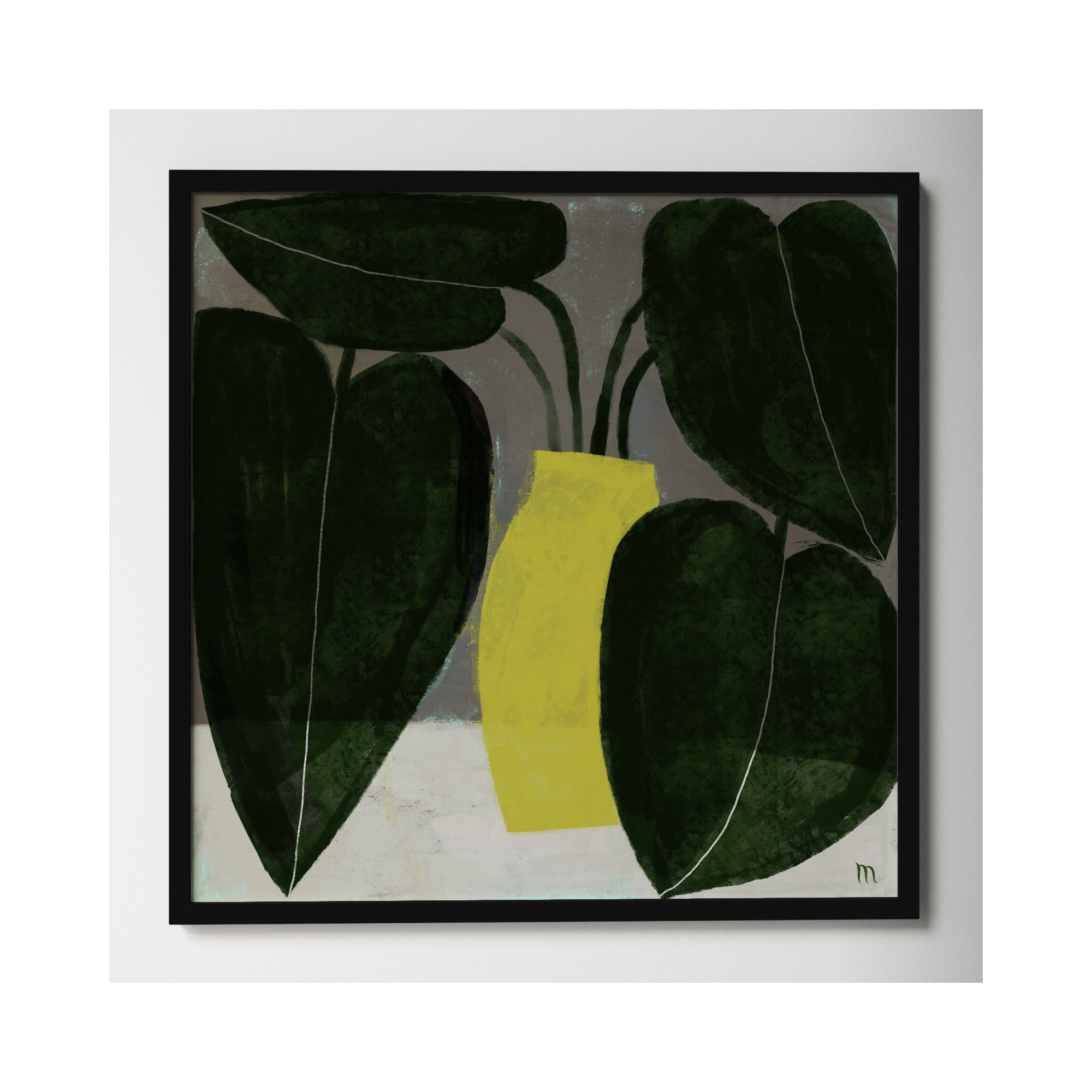 Plant #7 by StudioM, Black, 36" H x 36" W x 1.25" D