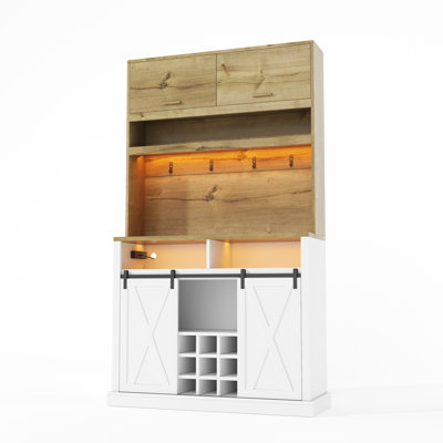 191 Cm Kitchen Pantry Cabinet With Led Lights