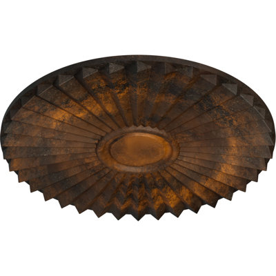 Endurathane Shakuras Ceiling Medallion, 19 3/4"OD x 1 3/8"P (For Canopies up to 5"), Hand-Painted Rust Finish
