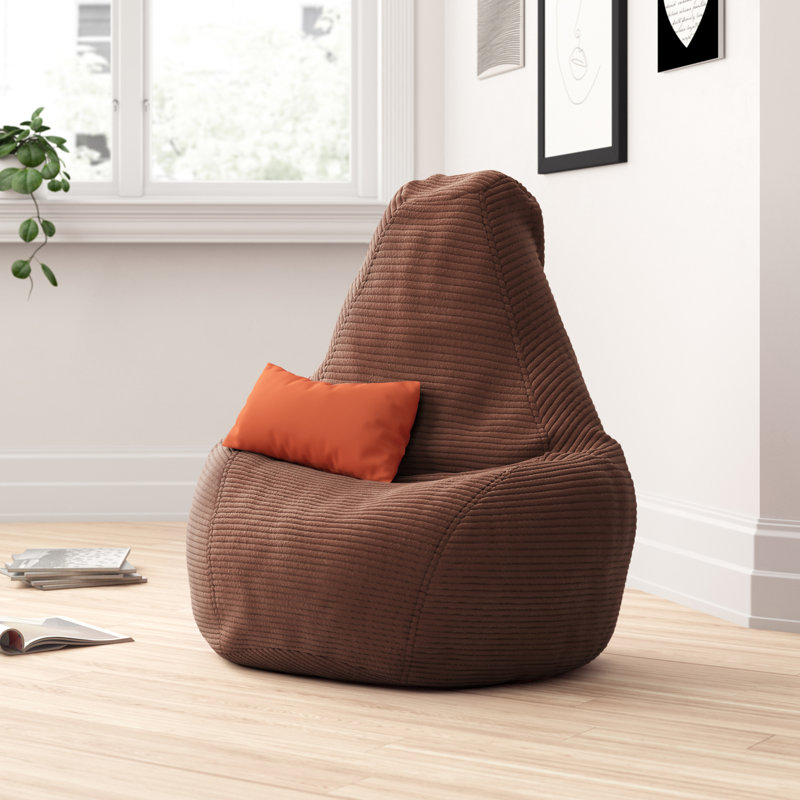 Orli Polyester Bean Bag Chair & Lounger, Dark Brown