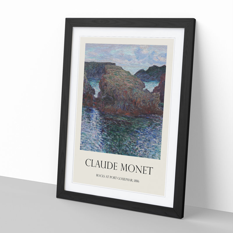Rocks at Port Goulphar by Claude Monet - Picture Frame Graphic Art, 36cm H x 27cm W x 2cm D