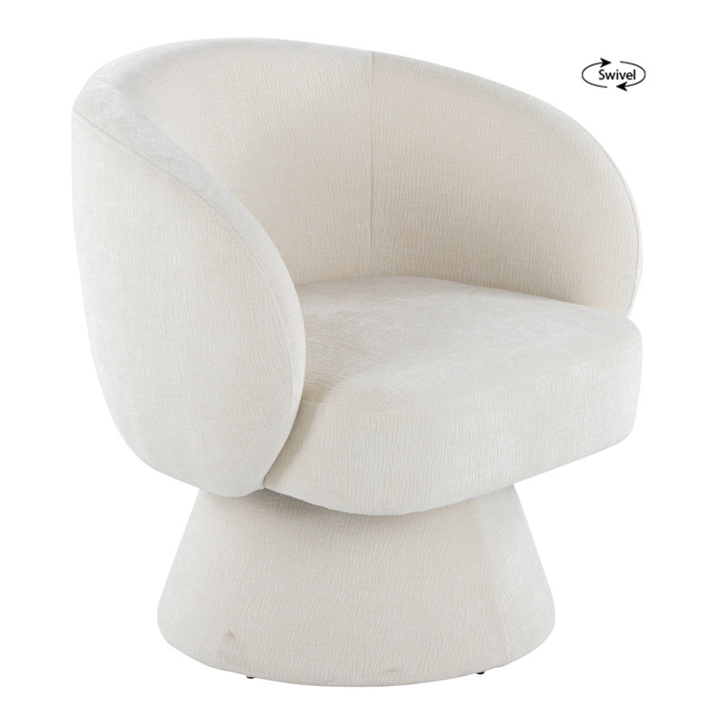 Chaise d'appoint pivotante en tissu crème, Crème