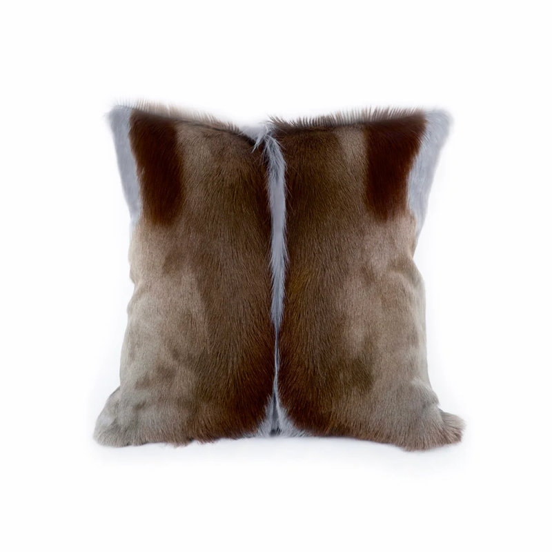 Springbok Square Pillow Cover & Insert, Gray/Brown
