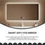 Meuble-lavabo de salle de bain mural en bois d'hévéa massif 51,18 po avec miroir intelligent-453727873