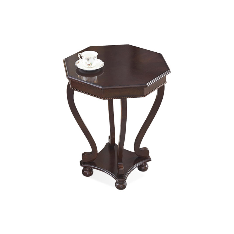 Modern Solid Wood End Table, Nut Brown